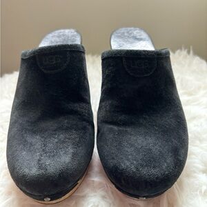 UGG black suede clogs size 7